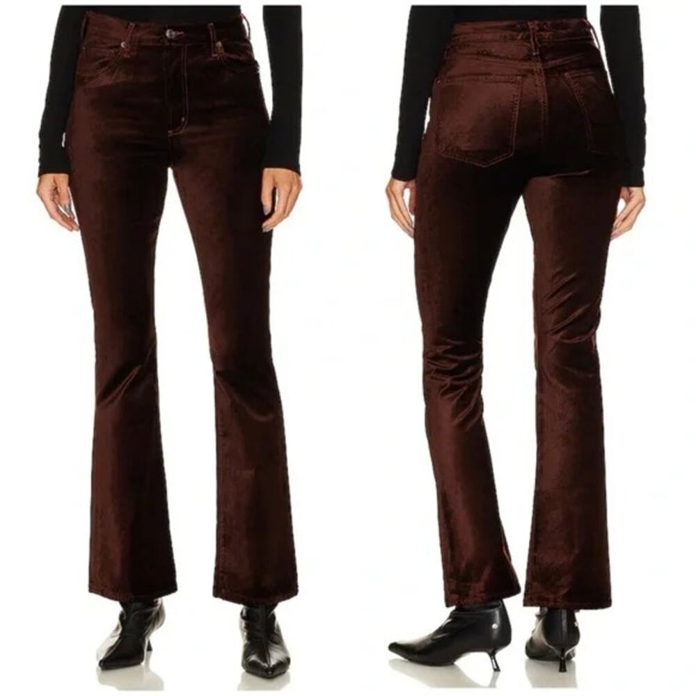 AGOLDE $238 Nico Velvet Boot Cut Pant in Choc.olate Milk Size 27